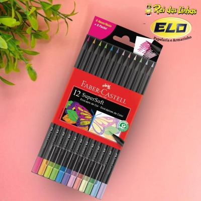 LAPIS DE COR FABER 12 CORES SUPERSOFT 6 NEON-E 6 PASTEL