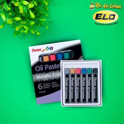 GIZ DE CERA PENTEL PASTELS OIL C/6 CORES-METALLIC