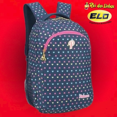 MOCHILA LUXCEL COSTAS PRINCESS ESTAMPADA MJ45625-AZUL