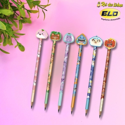 LAPIS TRIS PONTEIRA BORRACHA ANIMALUC-