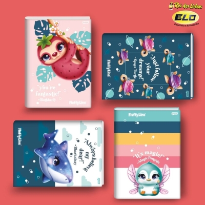CADERNO JANDAIA UNIV C/D BROCHURA 80FL FLUFFY-