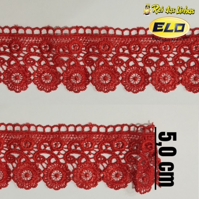 RENDA GUIPURE PROCH.PC 13,70MT 5CM CHL634 (SITE)-VERMELHO