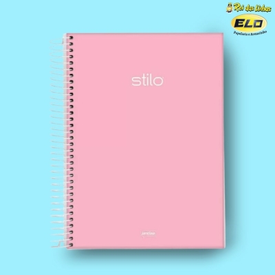 CADERNO JANDAIA ESP UNIV C/D 10MT 160FLS STILO-ROSA PASTEL