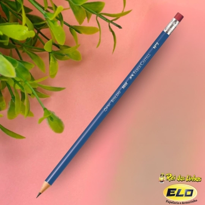 LAPIS FABER MAX N°2 REDONDO C/BORRACHA AZUL-