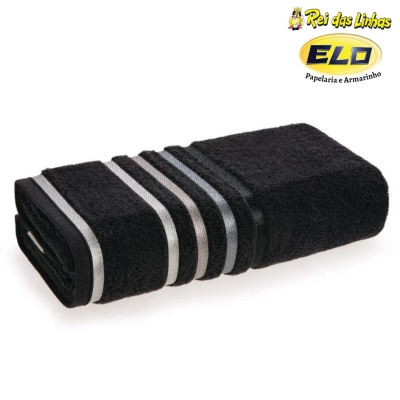 TOALHA BANHO KARSTEN FELPEDA LUMINA 86X150-00821 PRETO/CINZA