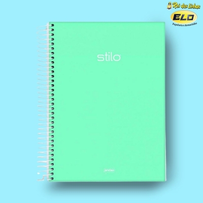 CADERNO JANDAIA ESP UNIV C/D 10MT 160FLS STILO-VERDE PASTEL