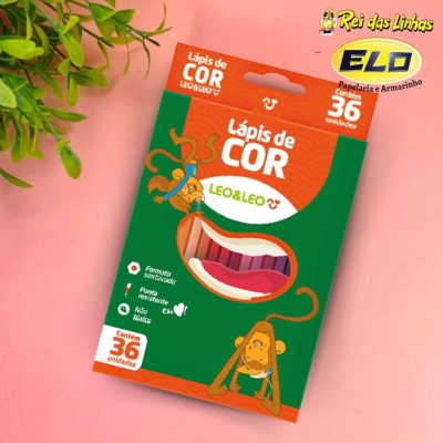 LAPIS DE COR LEO E LEO 36 CORES SEXTAVADO-