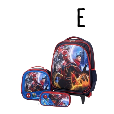 KIT MOCHILA CARRINHO+LANCHEIRA+ESTOJO SPIDER MAN- Escolha o modelo