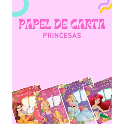 Caderno Colado Papel DE Carta Princesas 50 Folhas - Escolha a estampa.