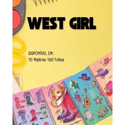 CADERNO UNIVERSITÁRIO TILIBRA WEST GIRL - Escolha a Estampa
