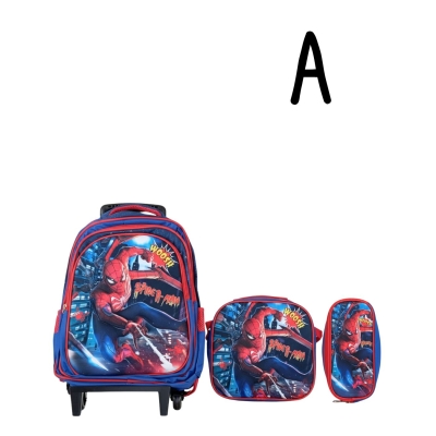 KIT MOCHILA CARRINHO+LANCHEIRA+ESTOJO SPIDER MAN- Escolha o modelo