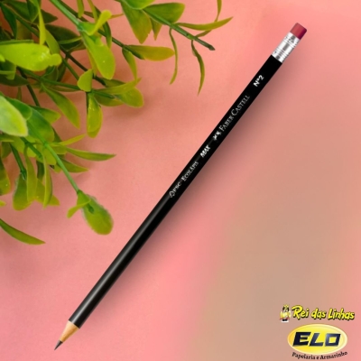 LAPIS FABER MAX N°2 REDONDO C/BORRACHA PRETO-