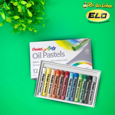 GIZ DE CERA PENTEL PASTELS OIL C/12 CORES PHN-12-