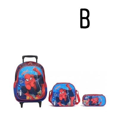 KIT MOCHILA CARRINHO+LANCHEIRA+ESTOJO SPIDER MAN- Escolha o modelo