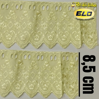 BORDADO INGLES C/ PAS. FT. 8,5CM PC 13,70MT (SITE)-07 AMARELO